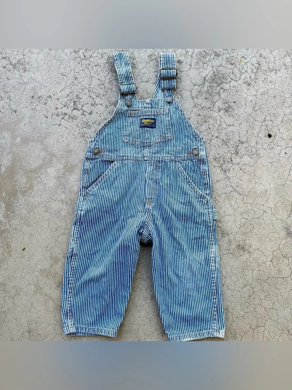 Vintage 70’s 80’s Osh Kosh B’Gosh Vestbak Overalls Hickory Light Blue Sz 2T